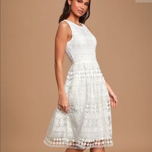 LuLus Madly in Love White Lace dress.